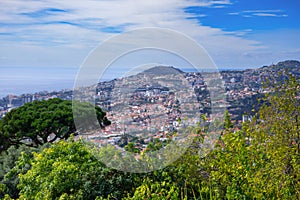 Aerial view of Funchal, Madeira island, Portugal