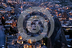 Aerial view of GÃ¶reme village in Cappadocia TÃ¼rkiye photo