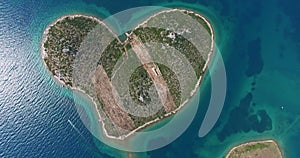 Aerial view of Galesnjak Island, Island of Love, Croatia
