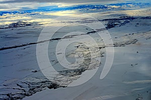 Aerial view Gallatin River Boseman Montana photo