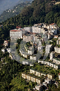 Aerial view of gangtok capital of sikkim