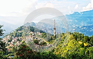 Aerial view of Gangtok, Sikkim