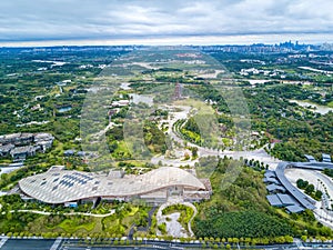 Aerial view of Garden Expo Park in Nanning, Guangxi, China