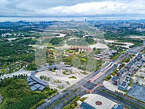 Aerial view of Garden Expo Park in Nanning, Guangxi, China
