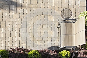 Aerial View of Garden Paver Patio photo