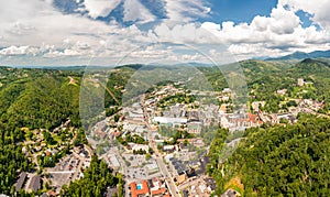 Aerial view of Gatlinburg, Tennessee