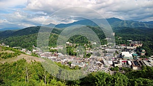 Aerial view of Gatlinburg, Tennessee