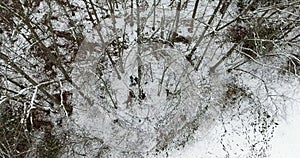 Aerial view of Gatlinburg during winter time 4k