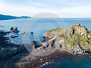 Aerial view of gaztelugatxe island