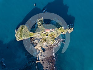 Aerial view of gaztelugatxe island
