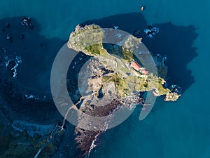 Aerial view of gaztelugatxe island