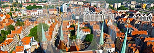 Aerial view of Gdansk with Bazylika Mariacka photo