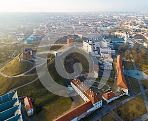 Aerial view of the Gediminas Hill, Vilnius