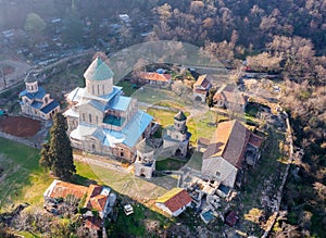 Aerial view of Gelati monastery near Kutaisi, Georgia