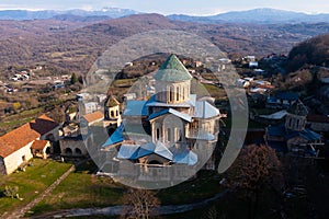 Aerial view of Gelati monastery near Kutaisi, Georgia