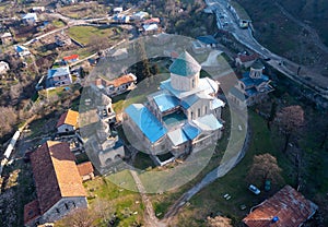 Aerial view of Gelati monastery near Kutaisi, Georgia