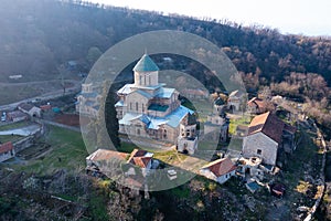 Aerial view of Gelati monastery near Kutaisi, Georgia