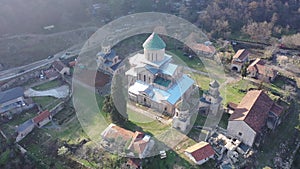 Aerial view of Gelati monastery near Kutaisi in the Imereti region of western Georgia