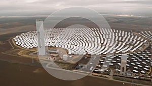 Aerial view Gemasolar Concentrated solar power plant or CSP. Sevilla, Spain