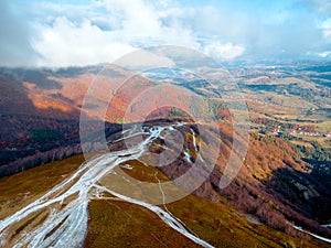 aerial view of gemba mountain carpathian ukraine