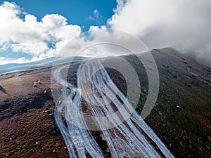 aerial view of gemba mountain carpathian ukraine