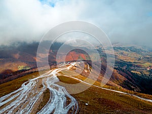 aerial view of gemba mountain carpathian ukraine