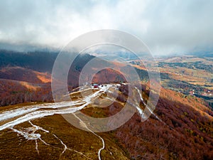 aerial view of gemba mountain carpathian ukraine