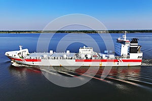 Aerial View of General Cargo Ship on the Delaware River