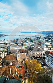 Aerial view of Geneva, Switzerland