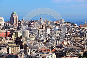 Aerial view of Genoa historic center