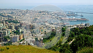 Aerial view of Genoa, Italy photo