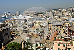 Aerial view of Genoa, Italy