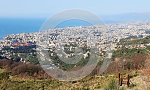 Aerial view of Genoa Liguria Italy