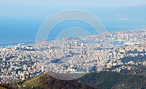 Aerial view of Genoa Liguria Italy