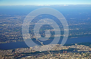 Aerial view of the George Washington Bridge between New York and New Jersey