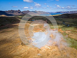 Aerial View Of A Geothermal Area