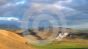 Aerial view of Geothermal Power Plants