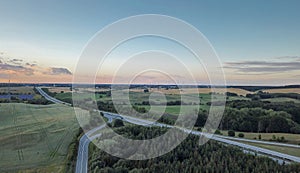 Aerial view of a german autobahn