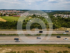 Aerial view of a German Autobahn