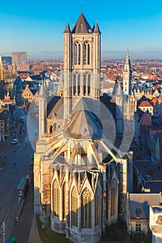 Aerial view of Ghent from Belfry, Belgium