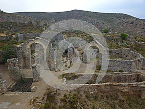 Aerial view of the ghost town in Real del Catorce in San Luis Potosi