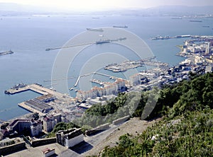 Aerial view of Gibraltar port