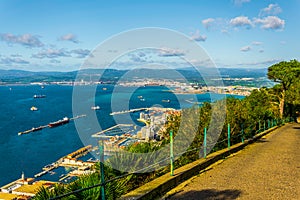 Aerial view of gibraltar taken from the top of the moutain....IMAGE