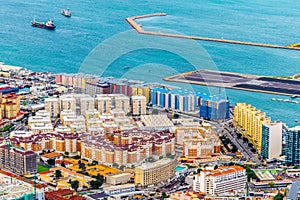 Aerial view of gibraltar taken from top of the upper rock....IMAGE