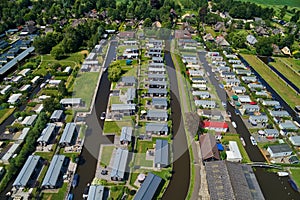 Aerial view of Giethoorn village in the Netherlands