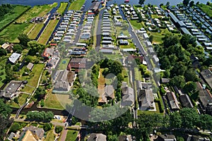 Aerial view of Giethoorn village in the Netherlands