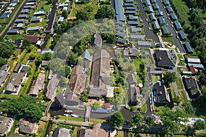 Aerial view of Giethoorn village in the Netherlands