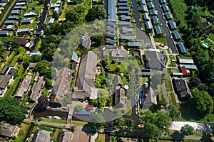 Aerial view of Giethoorn village in the Netherlands