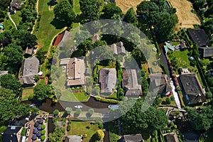 Aerial view of Giethoorn village in the Netherlands