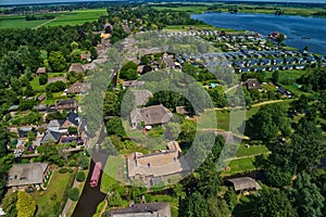 Aerial view of Giethoorn village in the Netherlands